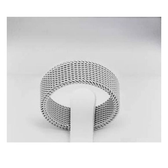 Men’s Silver stainless steel mesh ring - Picture 5 of 5